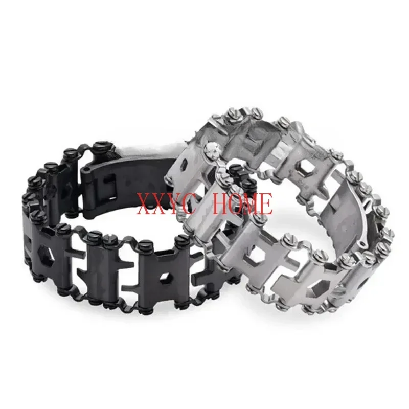 

Tool Bracelet Metal Screw Screwdriver 29 in One Stainless Steel Aluminum Alloy Outdoor Emergency Bracelet Wrist Ring