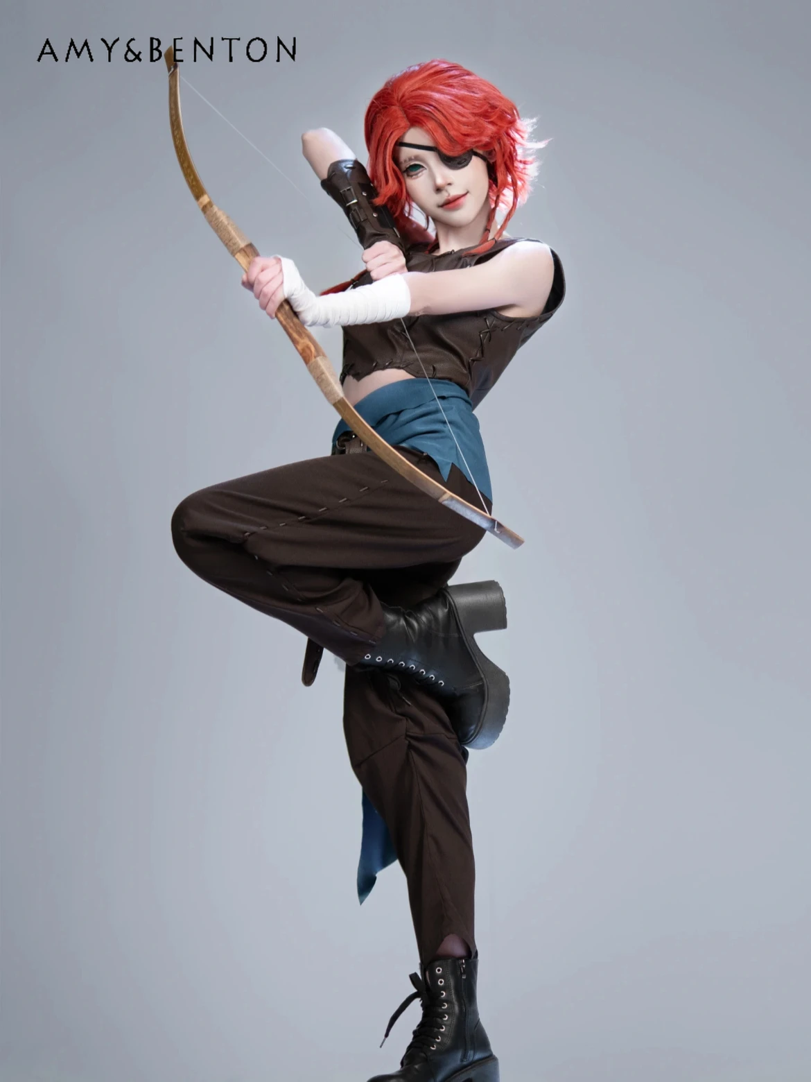 

Игровой персонаж, ролевой лучник, карнавальный костюм, аниме, уличный панк-стиль, жилет из искусственной кожи, прямые брюки с высокой талией, готический комплект