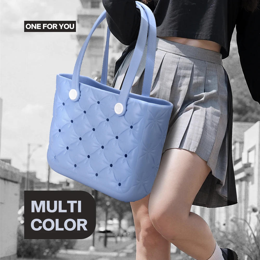 EVA candy colored outdoor handbag, practical, lightweight, fashionable, waterproof, suitable for beach, fitness