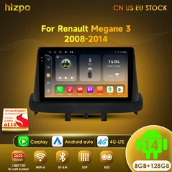 Hizpo Android GPS Auto Radio Für Renault Megane 3 2008-2014 Stereo Multimedia Video Player DSP CarPlay Keine 2din 2 Din DVD 7862