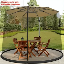 Patio Umbrella Mosquito Net with Zipper Door, Adjustable Top Drawstring, FT Umbrella Mosquito Net without Rod