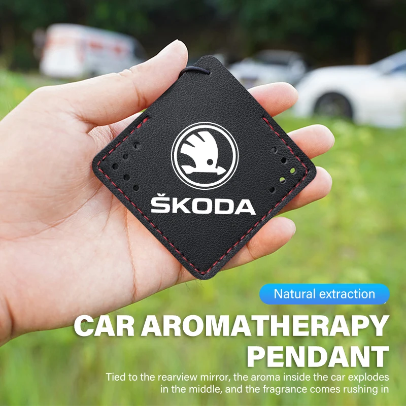 For Skoda Car Perfume Rearview Mirror Aromatherapy Pendant Deodorant Sachet Octavia A5 A7 RS Fabia Superb Rapid Karoq