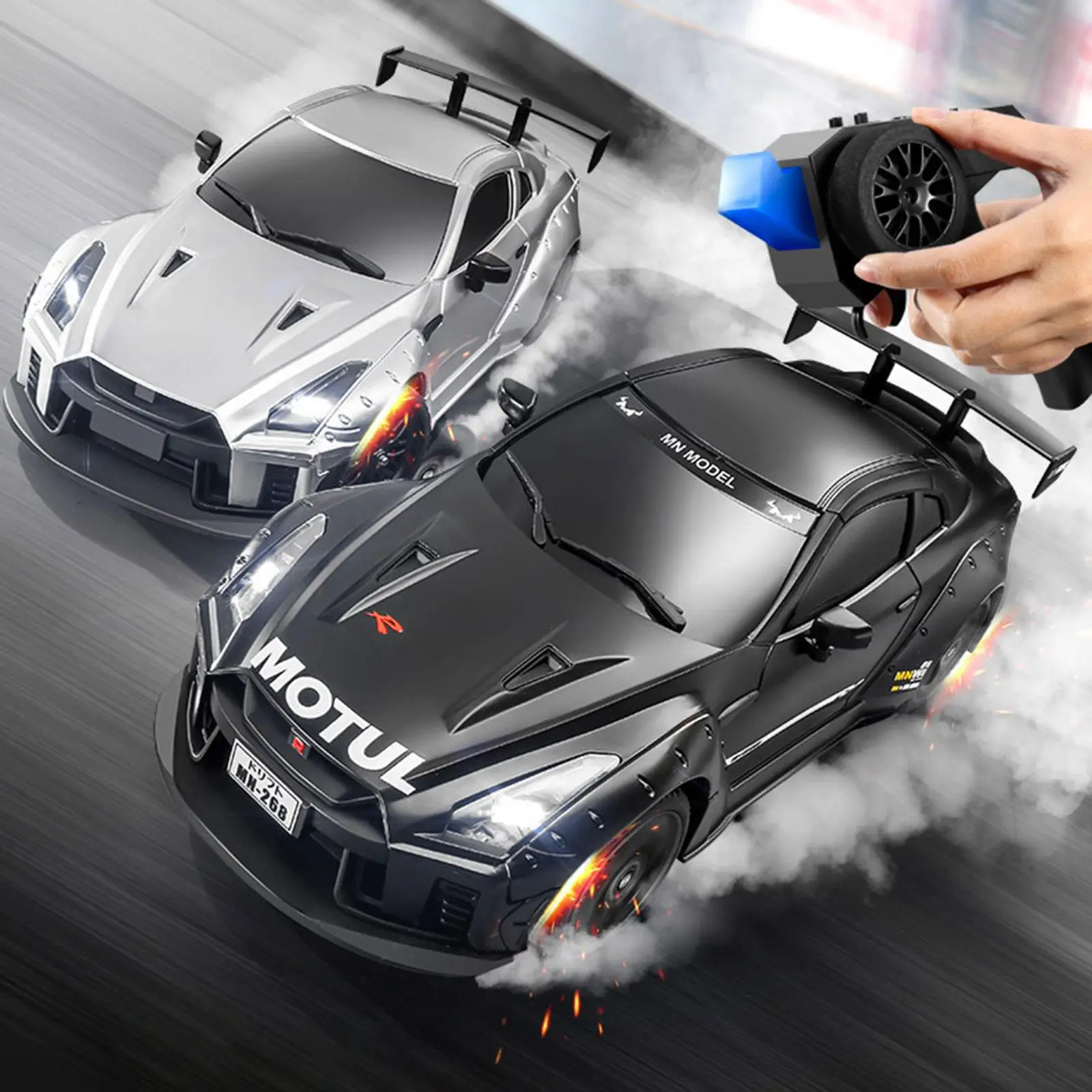 

1/16 RC Drifting Car with 4 Replacement Tires Remote Control Toy Technology Drifting Tyre Car Model High Speed Model Vehicle