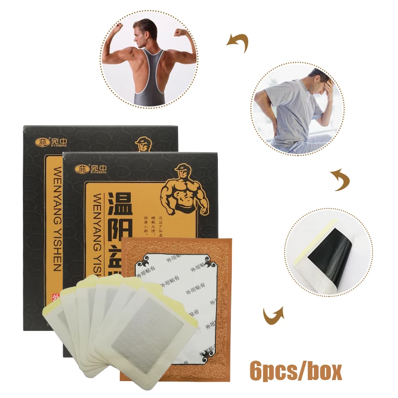 6PCS Kidney Patch for Impotence Premature Ejaculation Erectile Dysfunction Frequent Urination Plaster Back Pain Men Care