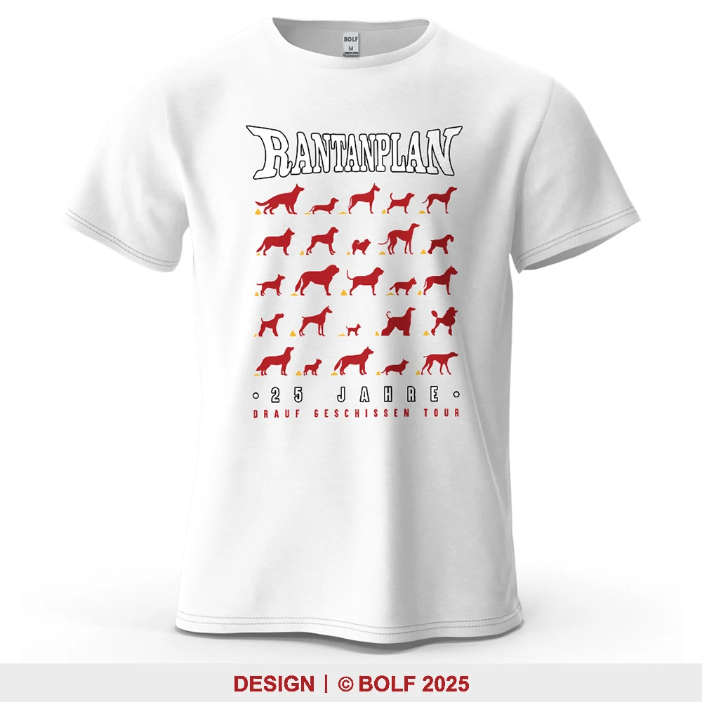 Rantanplan 25. bedrucktes Herren-T-Shirt aus 100 % Baumwolle, übergroße nostalgische Grafik für Damen und Herren, Tops, T-Shirts, lässige Streetwear