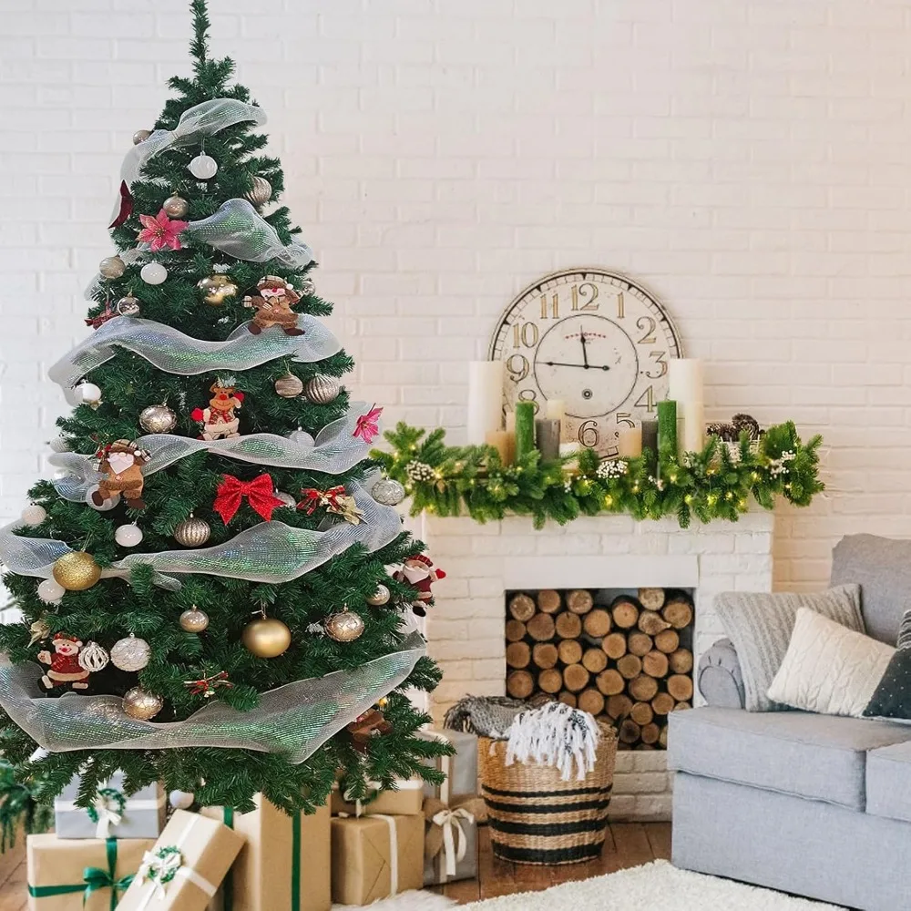 

Premium 7-Foot Artificial Pine Christmas Tree with Metal Stand and 1100 Branch Tips for Festive Home Decoration