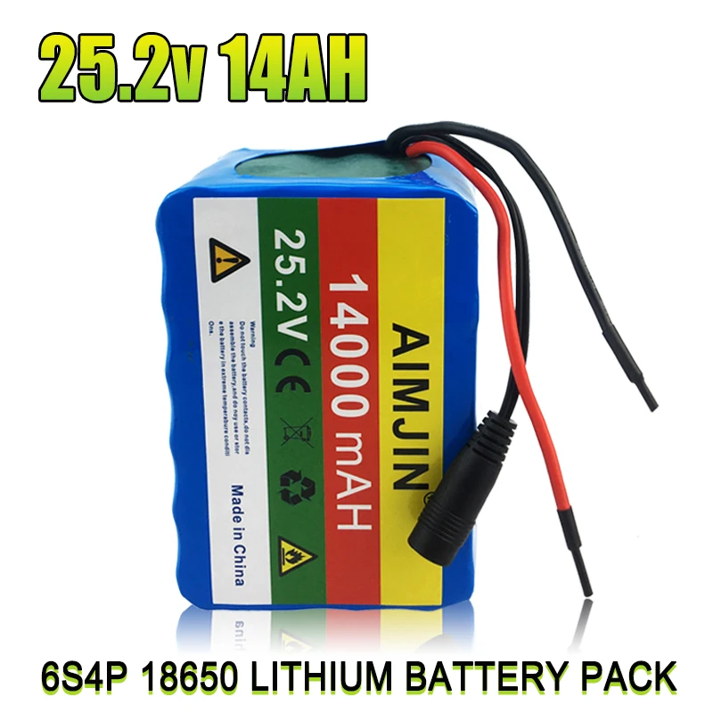 

25.2V 14000mah Lithium ion Rechargeable Battery 14Ah 6s4p Electric Bicycle Moped/Electric/18650 Battery Pack+charger