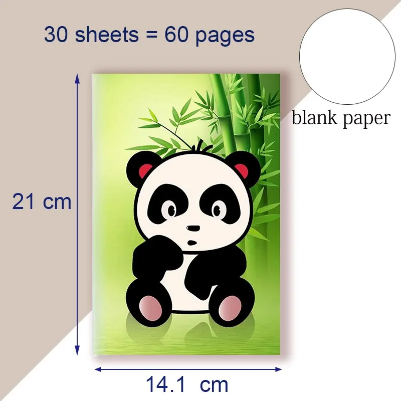 A5 Notebook Cute Cartoon Panda Kung Fu Note Book Diary Writing Supplies Memo Pad Creative Stationery Papelaria Notepad Gift