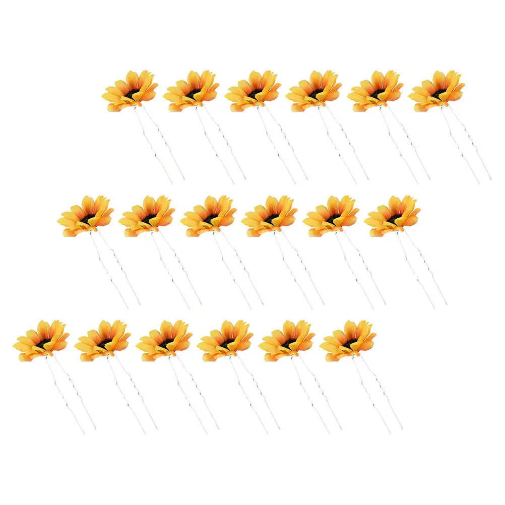 

25Pcs Wedding Hairpins Sunflower Daisy Bridal Floral Clips Bridesmaids Festival Beach Party Hair Accessories Sunflower Hairpin