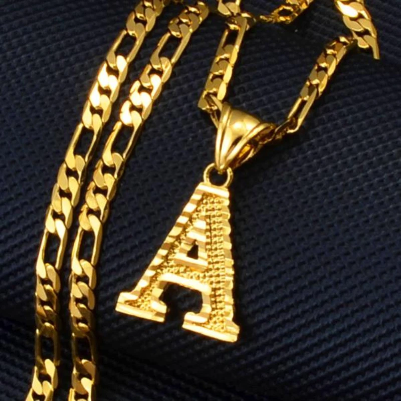 

26 Initial Necklaces Hip Hop Punk Style Cuban Pendant Couple Necklaces Fashion Simple Necklaces