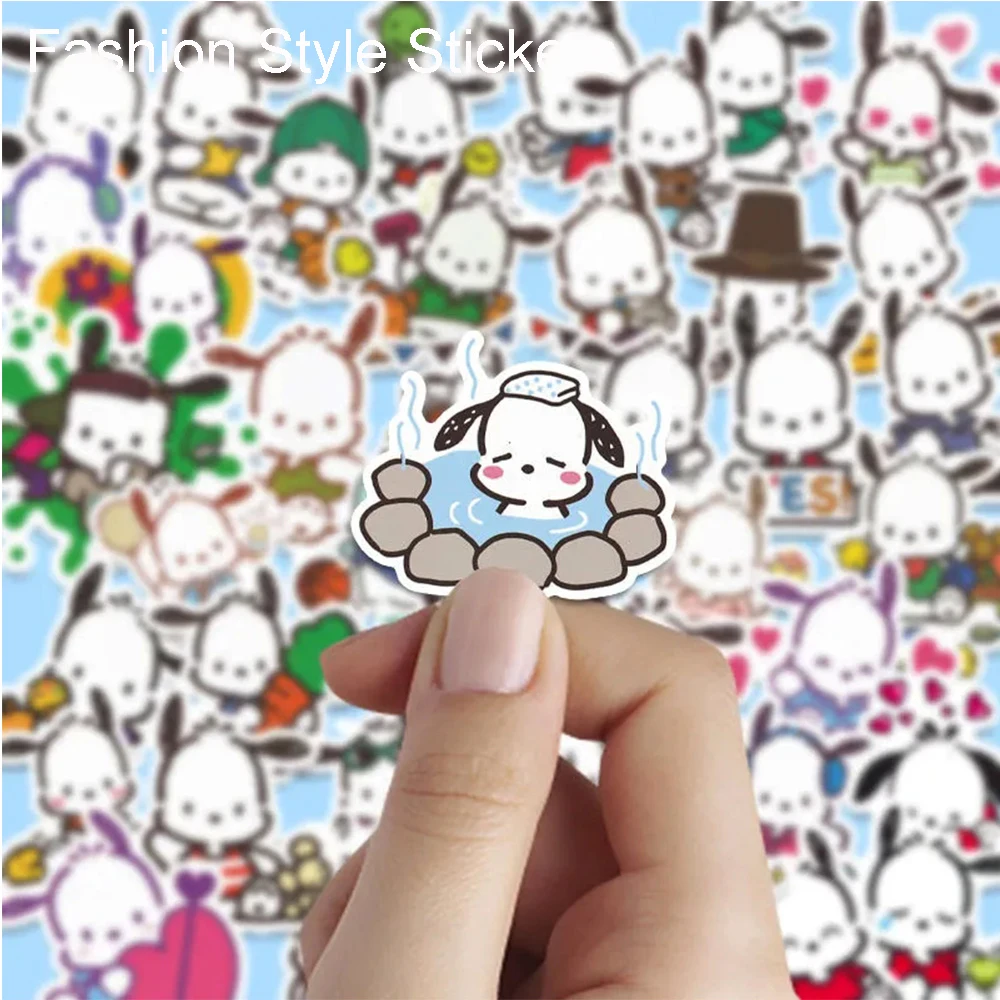 

10/30/60pcs Cartoon Pochacco Stickers Kawaii Girls Decals Graffiti Diary Scrapbooking Laptop Waterproof Cute Stickers for Kids