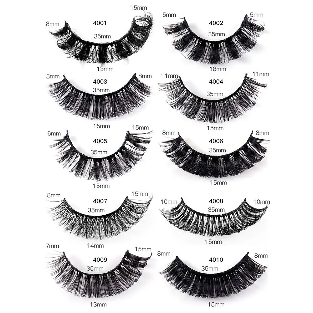 4 Pairs Reusable Looks Like Eyelash Extension Fluffy Russian Strip Lashes D Curl False Eyelashes Fake Eyelashes