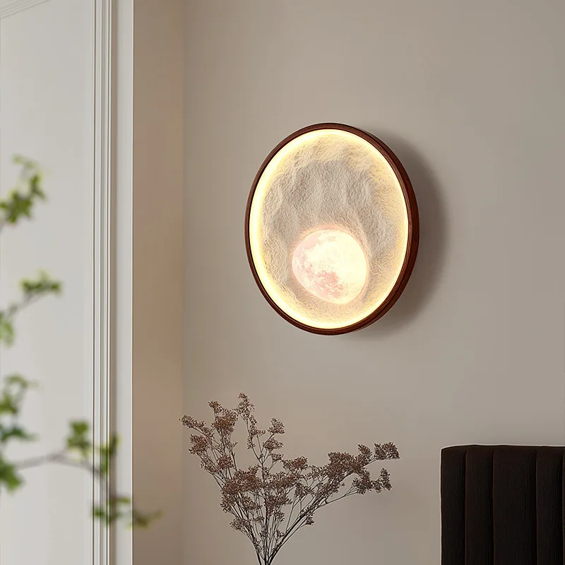 Medieval Retro Creative Wall Lamp Bedroom Bedside Study Aisle Living Room Background Wall Lunar Rock Sand Decoration Wall Lights