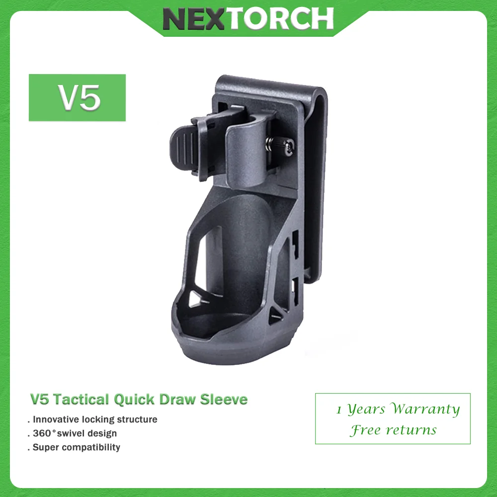 

NEXTORCH V5 Tactical flashlight holster, 360°swivel, with lock, for high power flashlights with a barrel diameter of 1-1.25 inch