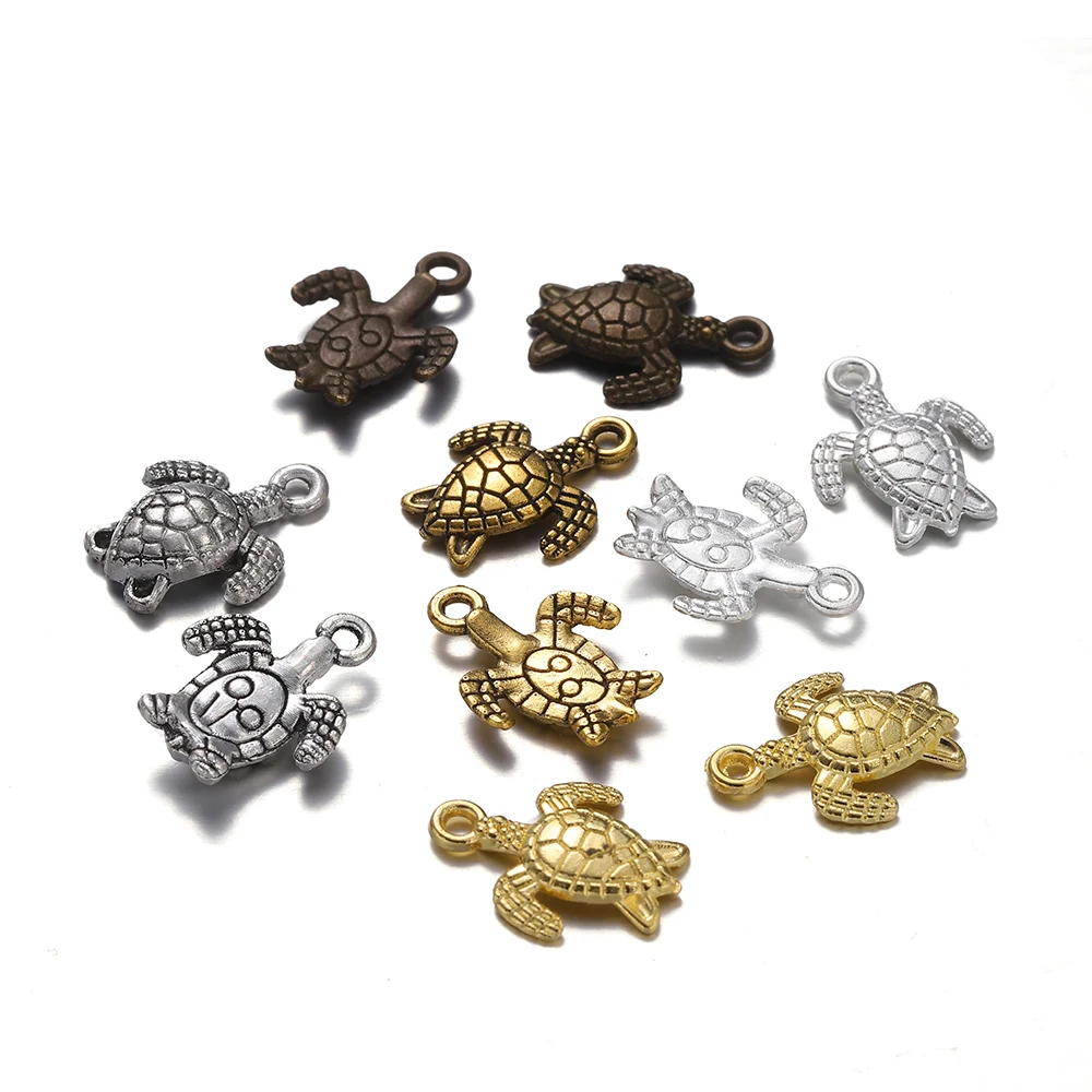 30Pcs/Lot Mixed Tortoise Alloy Bronze Turtle Charm Pendants for DIY Bracelet Earrings Necklace Jewelry Making Accessories