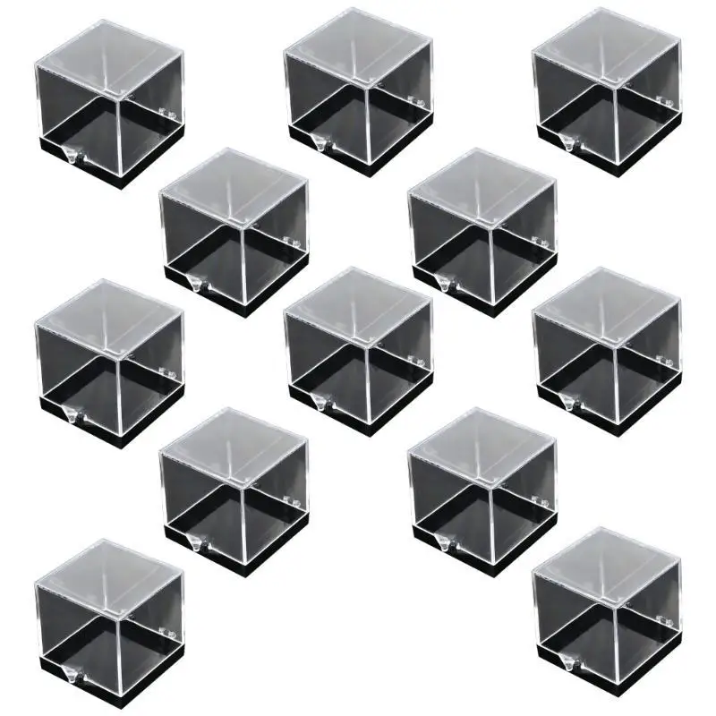 P9FE 12PIECES SMAHE CLEAR DISPLAY ROXES STORAGE STORAGE للمقتنيات والعينات
