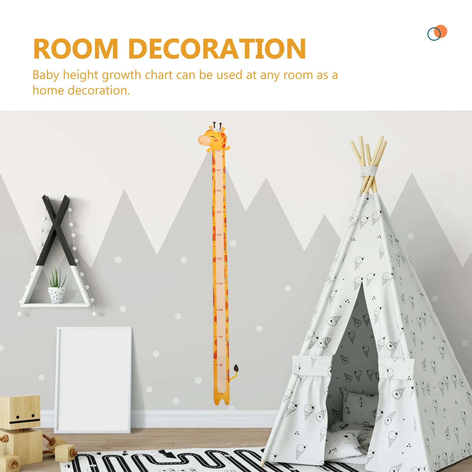 

1Set Kids Height Chart Cartoon Animal Wall Sticker Removable Waterproof Durable Growth Measuring Ruler for Nursery Room