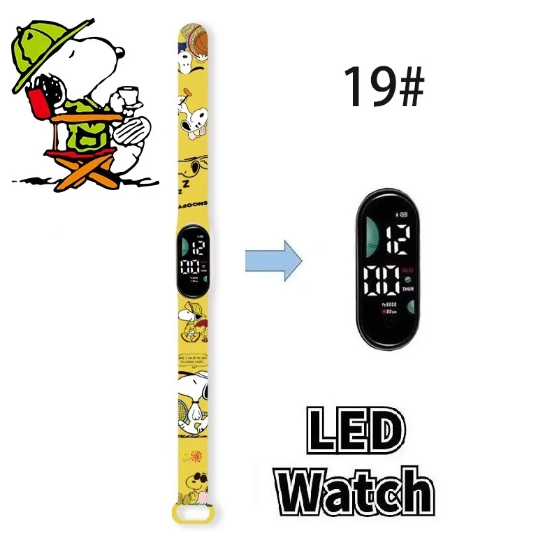 Disney Fashion Mickey Children Watches for Girls Sport Touch Bracelet LED Snoopy Kids Watch Boys Electronic Digital Clock