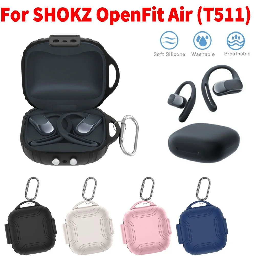 For SHOKZ OpenFit Air (T511) Earphone Protective Cover Shockproof Soft Earbuds Case Silicone Case Cover For Shokz OpenFit Air