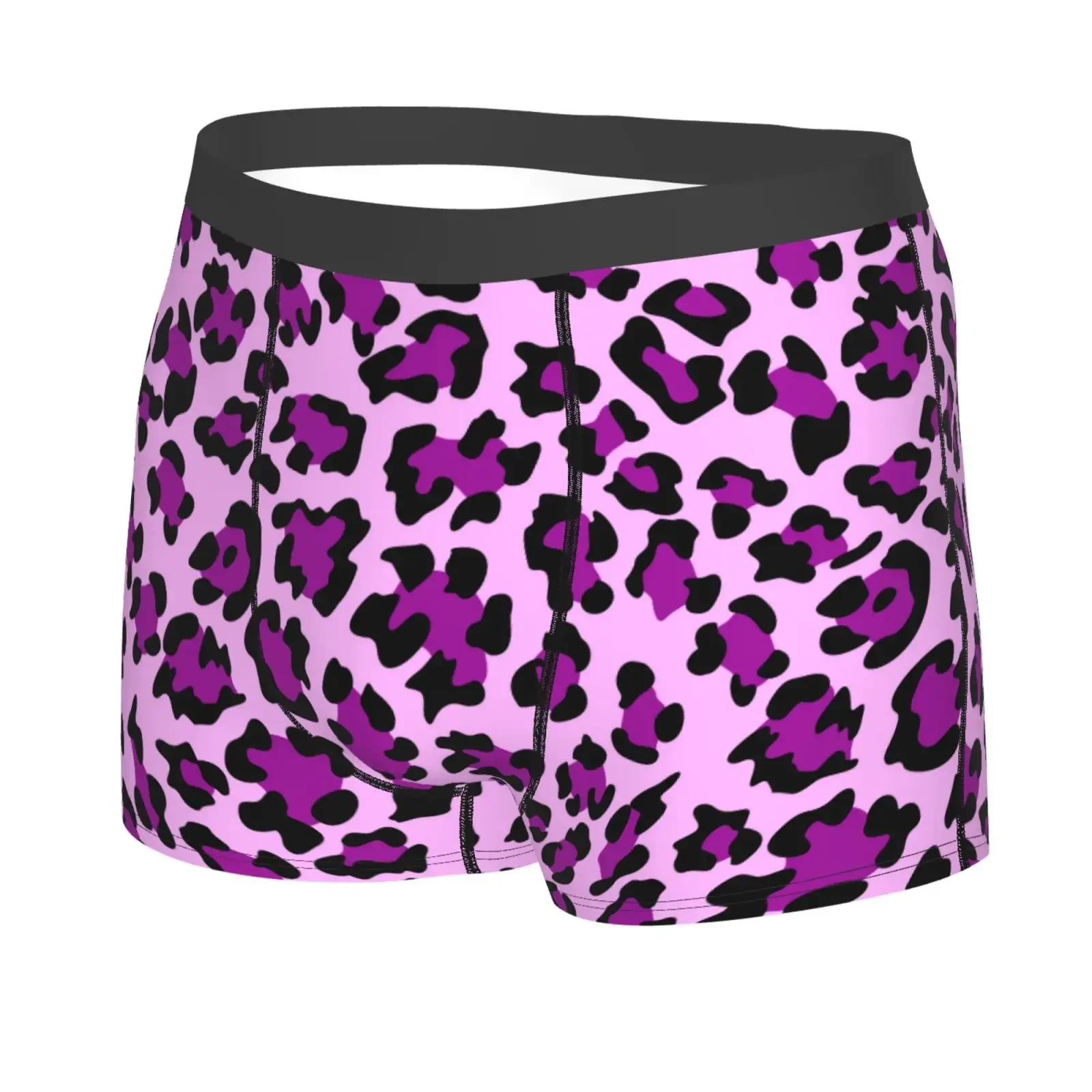 Pink Black Cheetah Leopard Print Men Underwear Boxers Men Novelty Underpant Breathable Printed Male Underpants Man Boxer Briefs