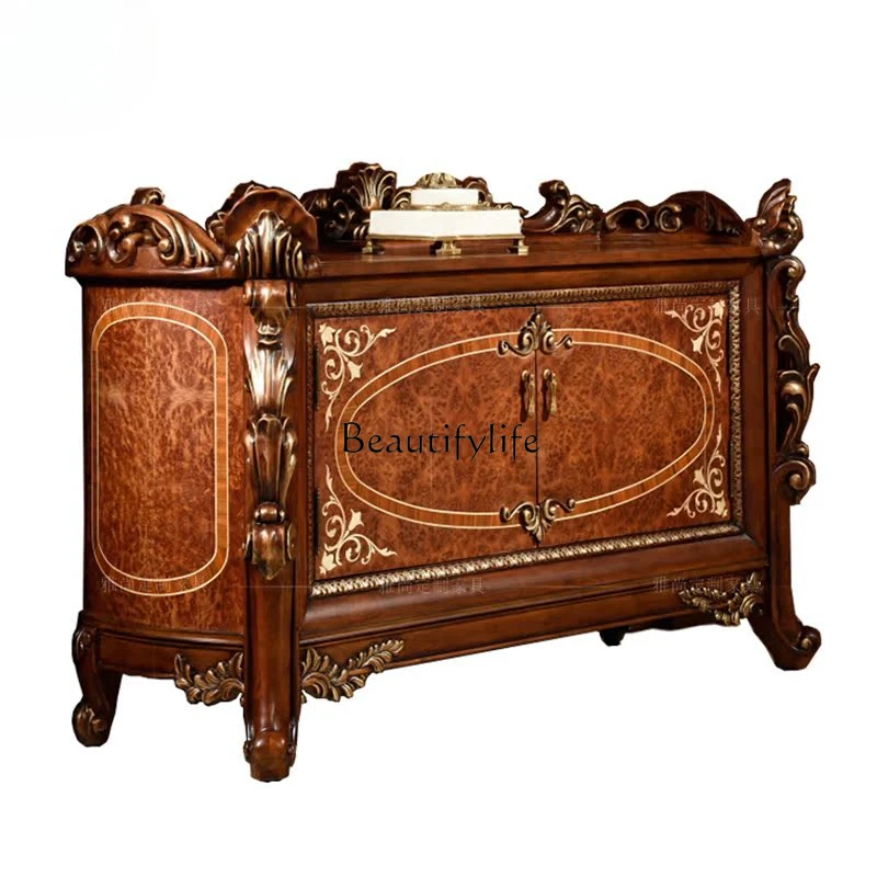 American luxury floor cabinet European high-end villa high-end TV cabinet