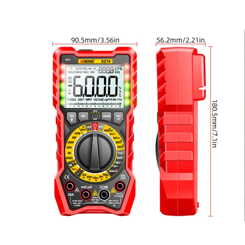 ANENG Counts Multimeter Smart Manual Range Meter NCV AC DC Ohm Hz Smart Manual Range Digital Multimetro Tester Tools