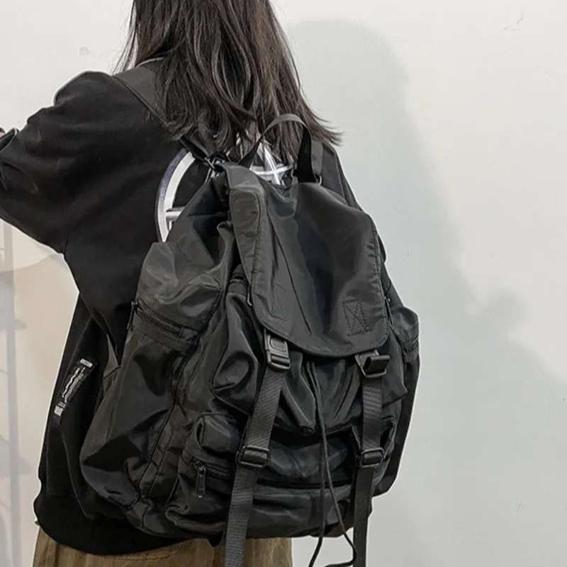 Mochila impermeable de nailon para ordenador portátil, morral de viaje de gran capacidad, tendencia de moda coreana