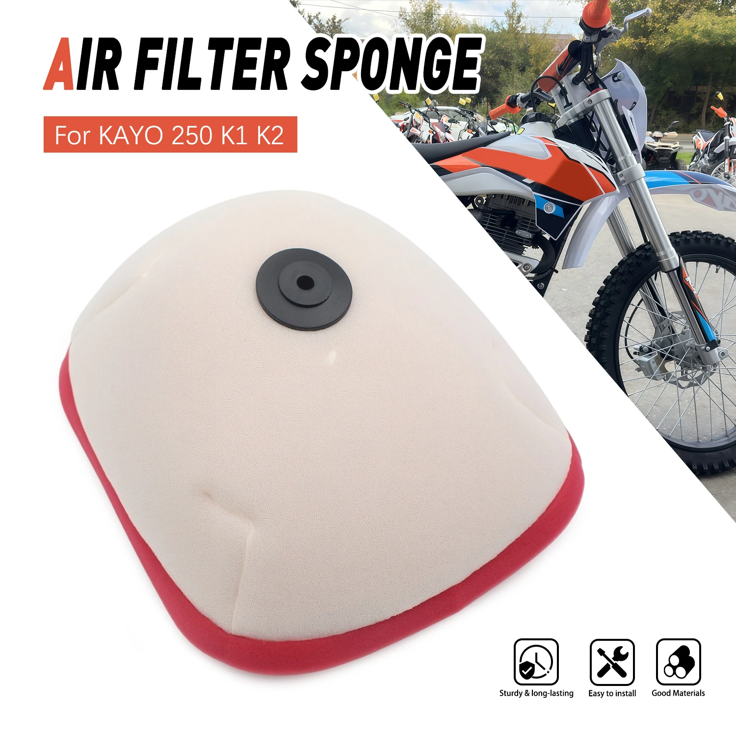 Motorcycle Air Filter Sponge For KAYO 250 K1 K2 Intake Cleaner Engine Element Protection Parts 2