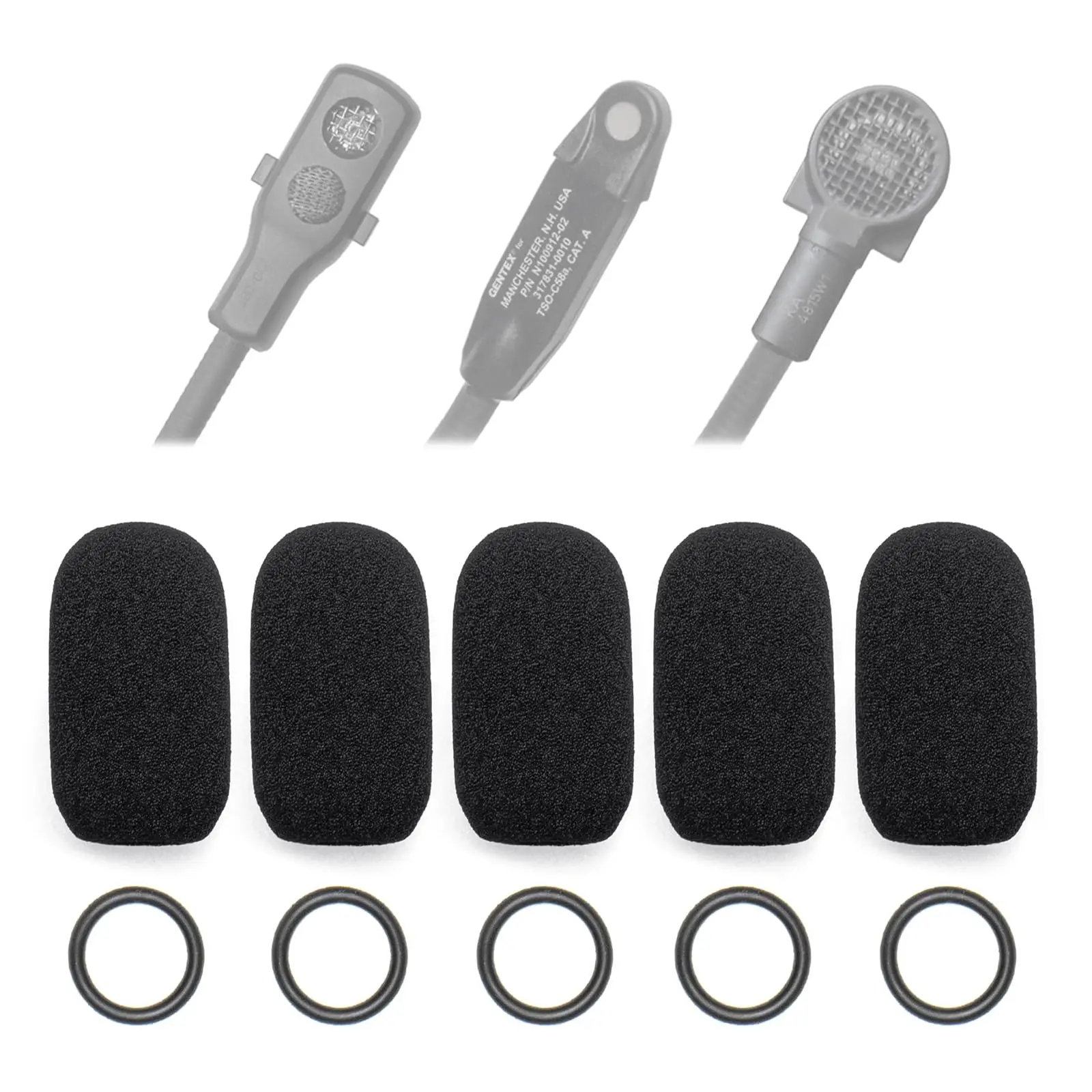 3 coperture in schiuma per microfono Bose, nero con anelli in gomma per cuffie Bose Aviation X A10 A20 A30 3 coperture in schiuma per microfono Bose, nero con anelli in gomma per cuffie Bose Aviation X A10 A20 A30