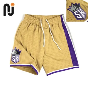 M & N-NBA-Basketball-Shorts für Erwachsene und Kinder, Unisex, Retro, Loose Hosen, Gelb ,,, Psycho 8 Hauptverkaufs -Sakrament -Könige Basketball - №4
