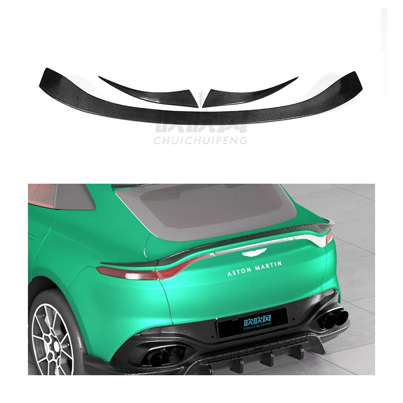 NEW 100% Dry Carbon Fiber AX Style Three-section Mid-wing Rear Spoiler for Aston Martin DBX Trunk Rear Spoiler