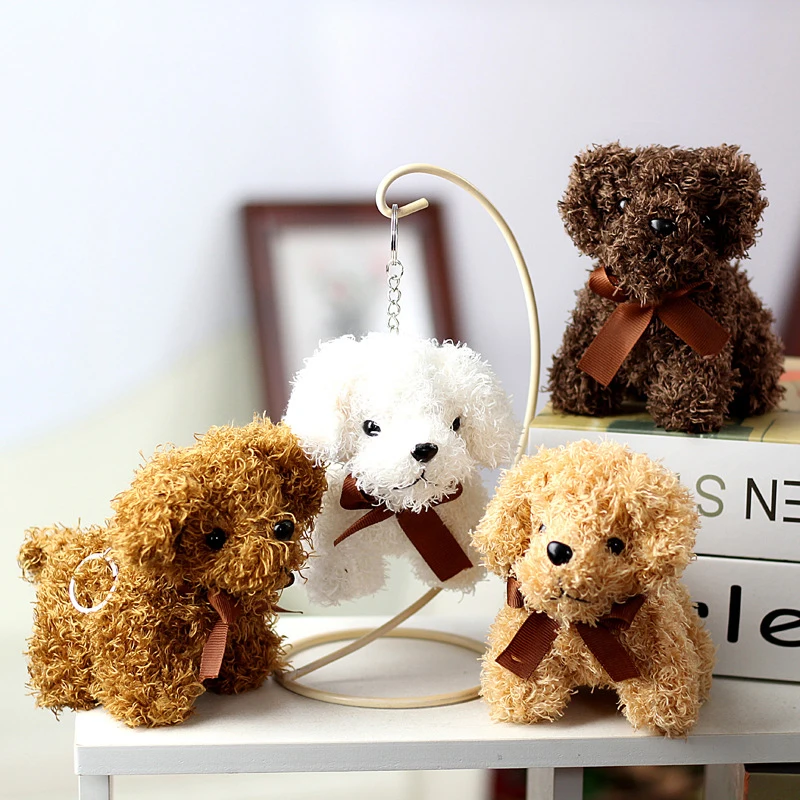 

Cute Puppy Plush Toy Cartoon Teddy Dog Pendant Soft Stuffed Doll Toy Keychain Backpack Women Car Bag Key Ring Decor Kids Gift