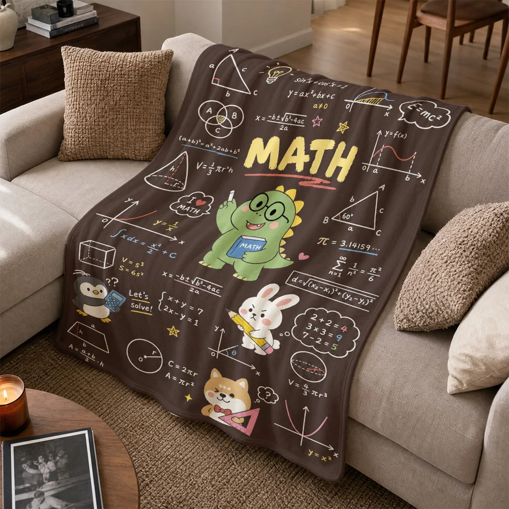 Funny Math Equations Throw Blanket for STEM Gift Academic Calculus Science Pi Lover Decor Cozy Geek Novelty Blanket