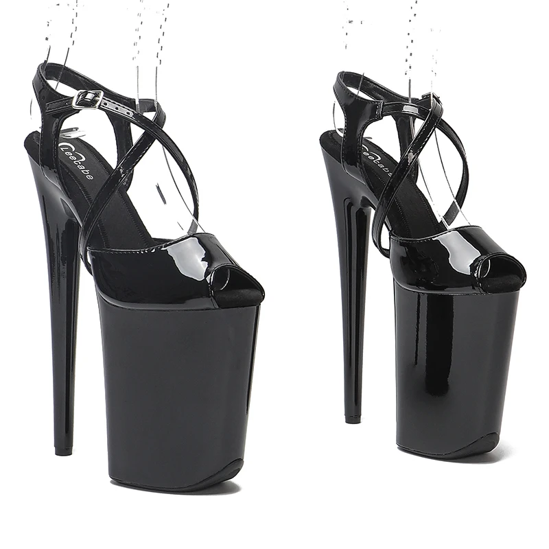 Leecabe 23CM/9inches New Peep Toe High Heels sandals  Pole Dance Shoes Stripper Heels Party Show Stage Platform Women Sandals 1K