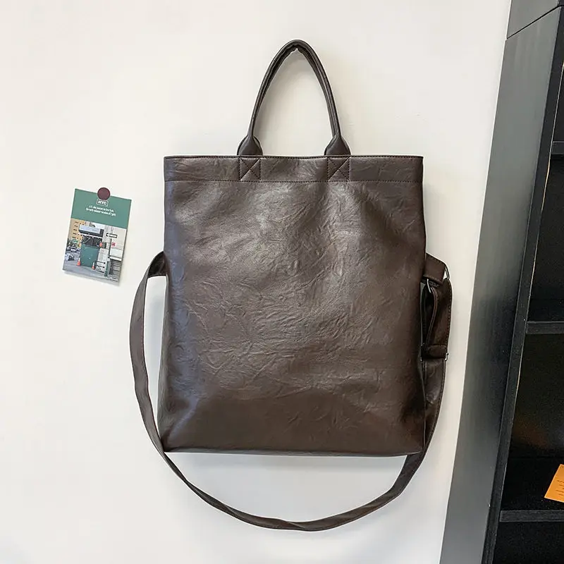 Designer Style Men's Commuting File Bag Hand-Held Briefcase Multifunctional Large Capacity Versatile Tote Bag Crossbody Bag