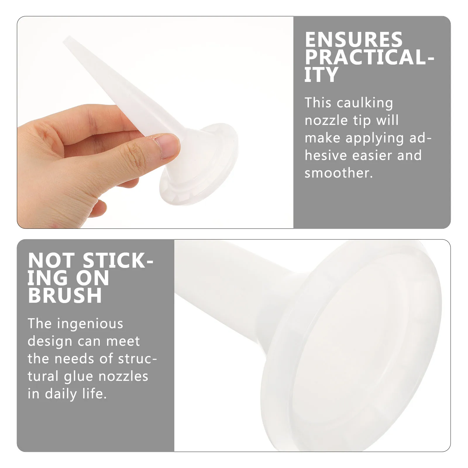 

50pcs Soft Caulking Nozzle Tips Reusable Plastic Head Dispensing Glue Adhesive Furniture Sealing Tools Hardware