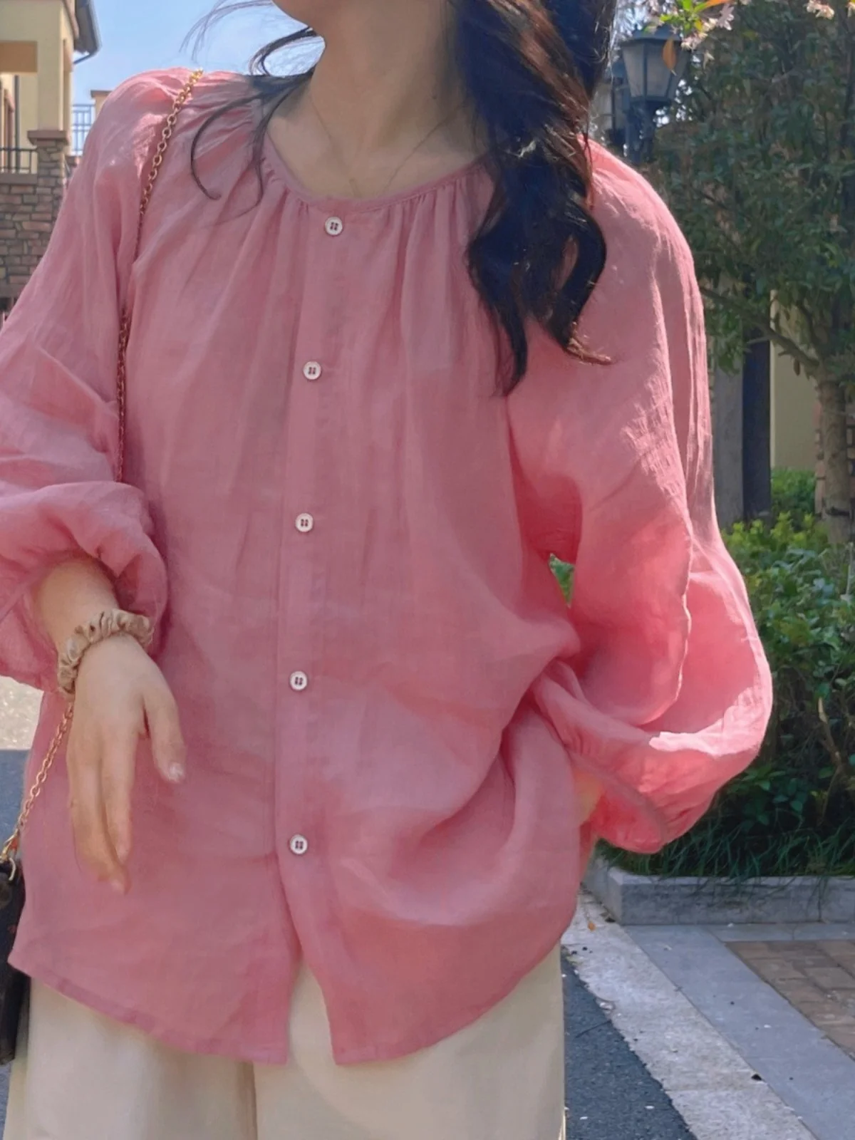 

Pink Lantern Sve irt Women's Summer Loose Versatile Slimming Lightweight Breathable Sun Protection Open Cardigan Top