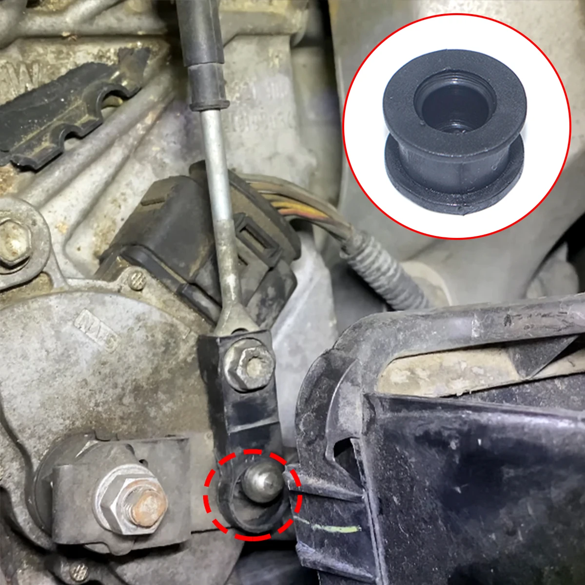 2 peças para vw scirocco iii 2009-2017 engrenagem cabo de mudança final ligação conector bucha substituir 09g321397a acessórios de transmissão