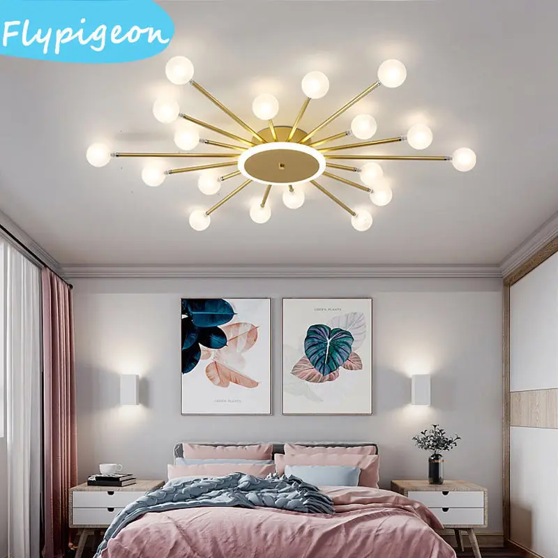 

Nordic Glass Fireworks Chandelier Modern LED Lighting for Living Room Bedroom Kitchen Indoor Decor Pendant Lights Lighting