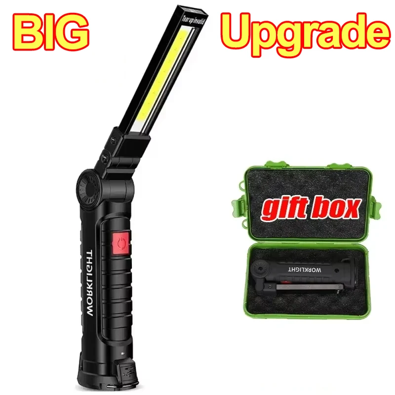 Nieuwe draagbare COB LED-zaklamp Magnetische lantaarn Hanglamp USB oplaadbare werklamp met ingebouwde batterij Campingzaklamp