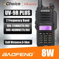 Baofeng Official Store UV-9R Plus Dual Band Radio 8W IP67 Waterproof VHF UHF Ham Two Way Radio Interphone Handheld Walkie Talkie