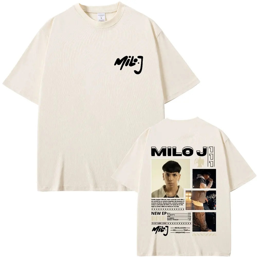 

Limited Rapper Milo J Music Album 111 T-shirt Men Women Fashion Hip Hop Street Crewneck T Shirt Loose Cotton Short Sleeve Tshirt