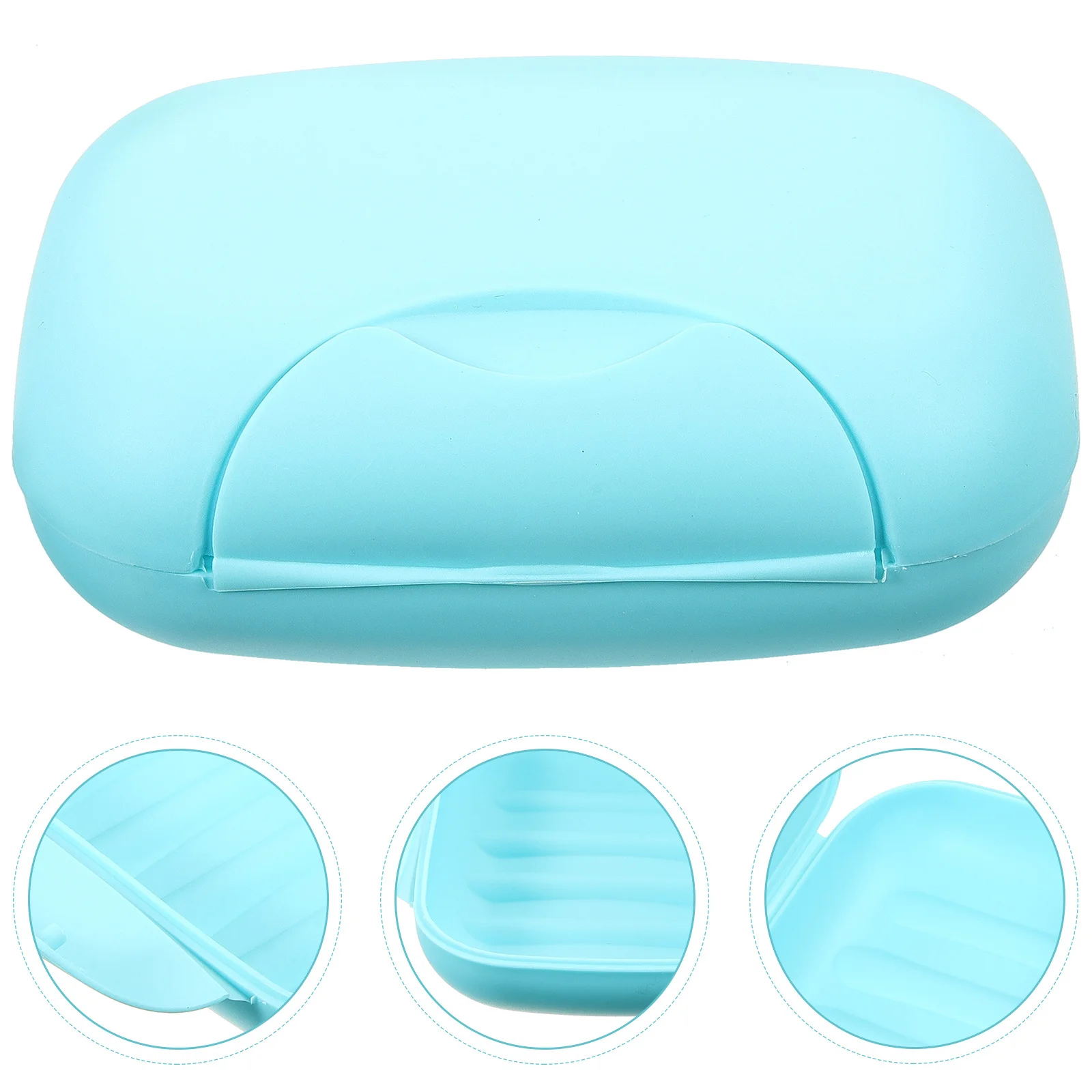 

Travel Soap Dish Box Size L Blue Portable Lockable Soap Holder Container Lightweight for Home Outdoor Activities