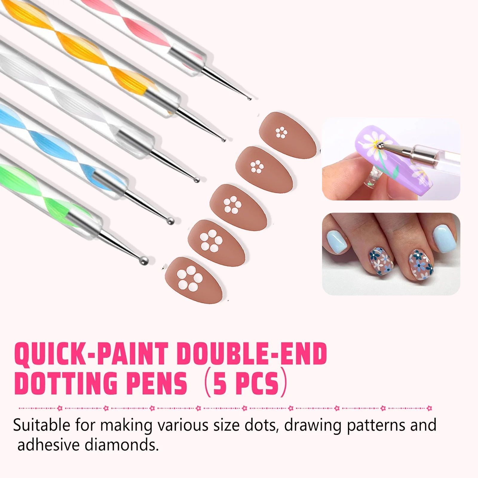 Nail Art Palette Brush Design Tip Painting Drawing Display Carving Dotting Pen Acrylic Gel UV Polish DIY Manicure Set Tools