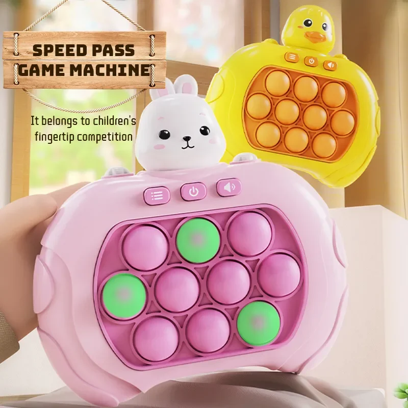 Pop Light Fidget Game Machine com LED, Quick Push Bubble, Handle Toys para Meninos e Meninas, Anti-Stress, Relieve Stress Toys