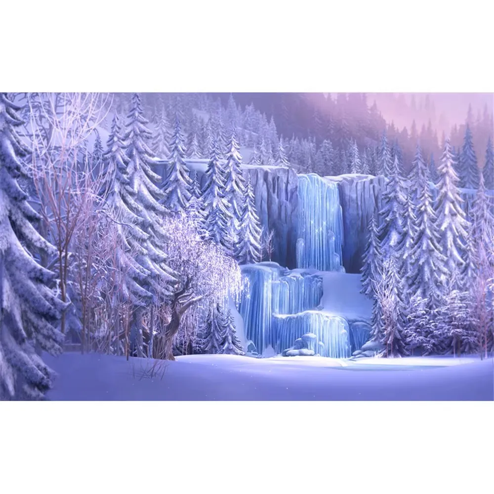 

Cymbozin Frozen Waterfall Winter Wonderland Photography Backdrop Icefall Princess Girl Birthday Party Photo Booth Background