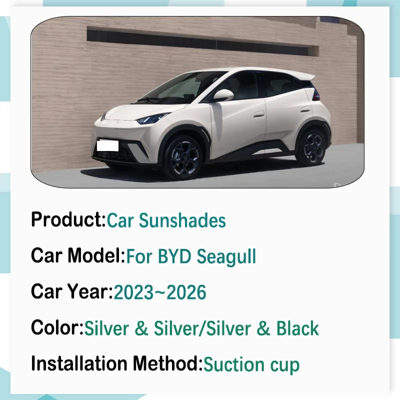 Car Coverage Sunshade For BYD Seagull EQ Dolphin Mini Surf 2022 2024 2025 2026 Anti-UV Window Visors Sun Shades Car Accessories