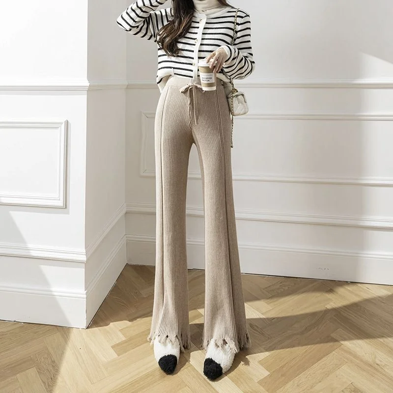 High Waist Loose Leg Show Thin Casual Pants Female Fashion Korean Fashion Women Clothing Y2k Pants