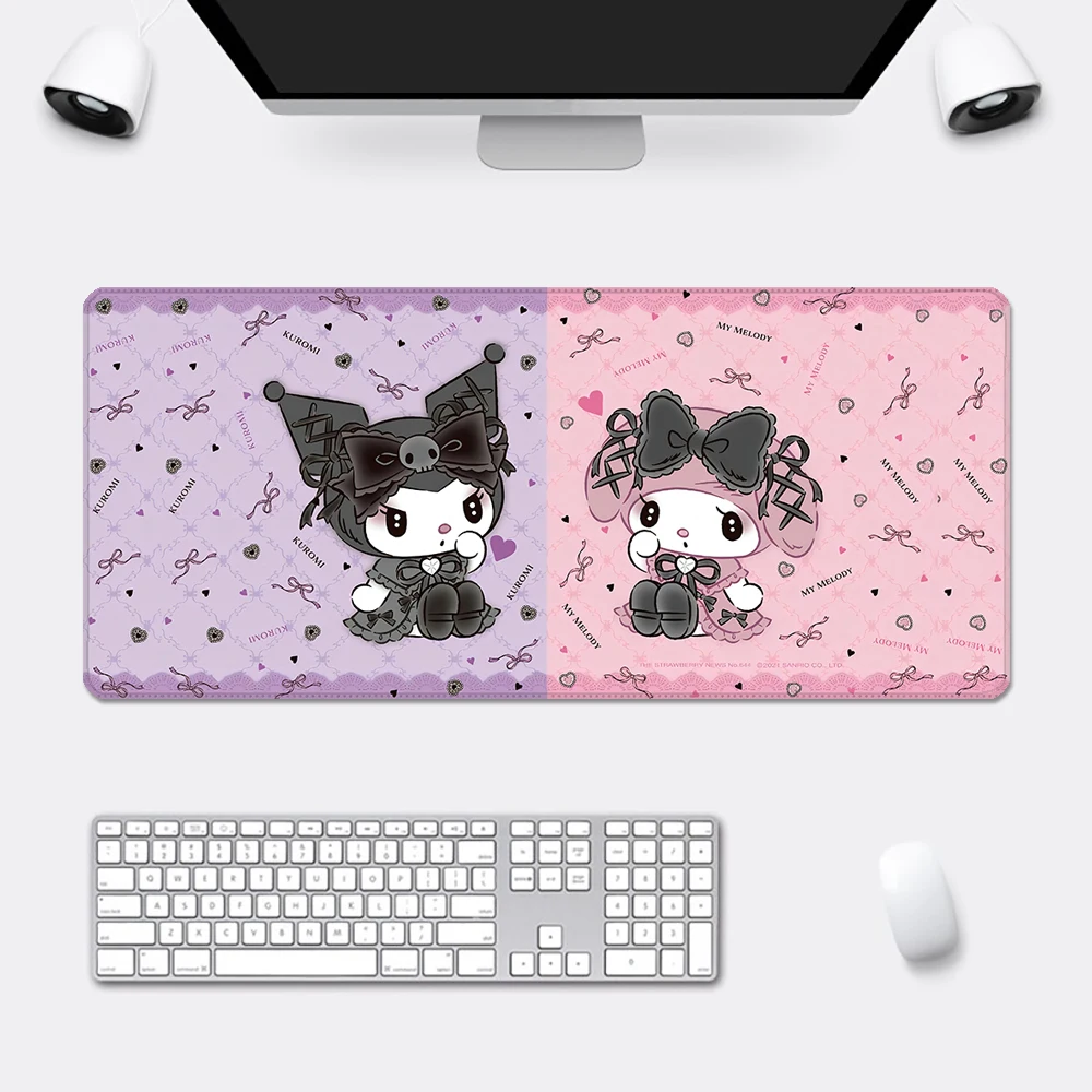 

Sanrio Cute Cartoon Kuromi PU Leather Mousepad HD Printing Computer Gamers Non-slip Mouse Pad Keyboard PC Large Size Desk Pad