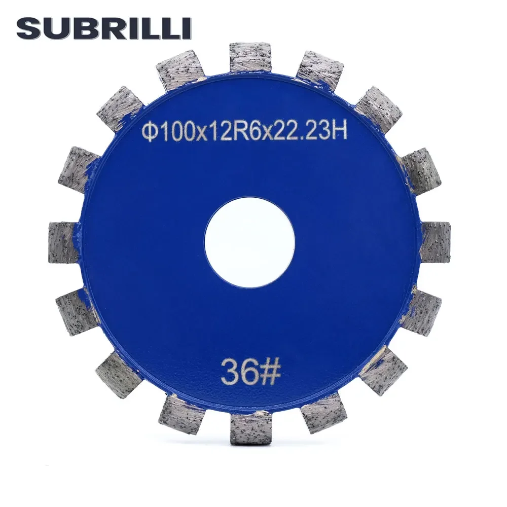 SUBRILLI 4 بوصة الماس الثنية نقطة شفرة R6 المزامير عجلة جدار الطابق طحن أسطوانة تقطيع ملبدة للجرانيت الرخام الخرسانة